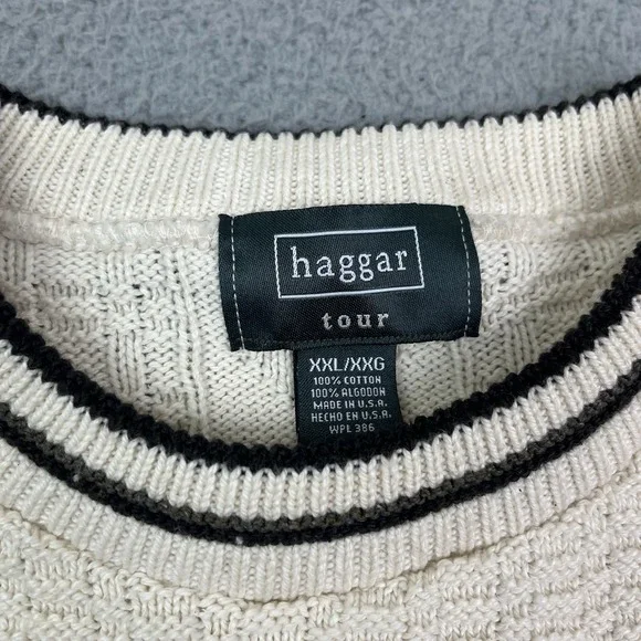 Vintage Haggar Tour Golf Sweater Cable Knit Crewneck Pullover Sweatshirt XXL‎ - Picture 3 of 6